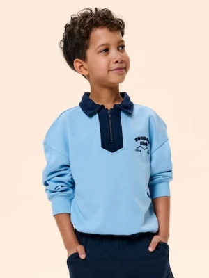 Sinsay - Bluza polo z haftem i zamkiem z dzianiny french terry - wielobarwny