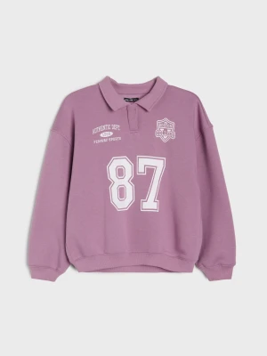 Sinsay - Bluza polo z nadrukiem - różowy