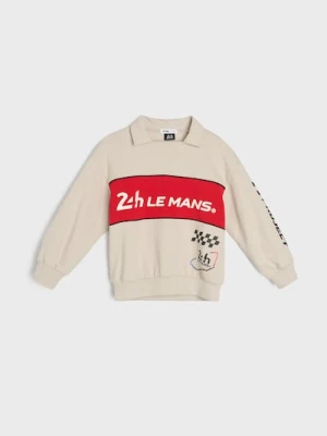 Sinsay - Bluza polo z napisem Le Mans - kremowy