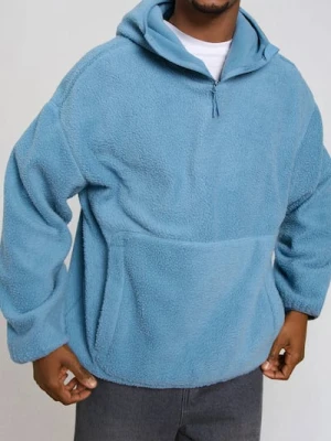 Sinsay - Bluza pullover z kapturem - niebieski