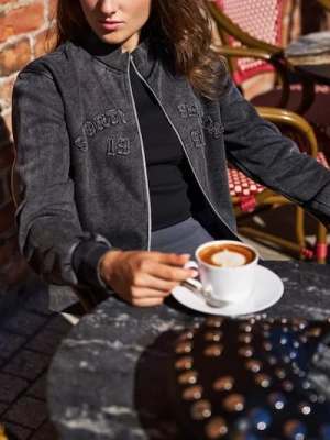 Sinsay - Bluza rozpinana z efektem sprania - szary