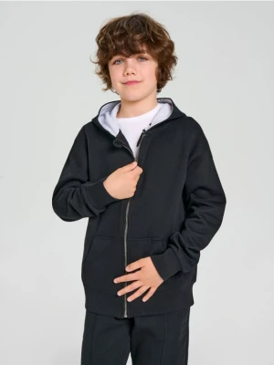 Sinsay - Bluza rozpinana z kapturem - czarny