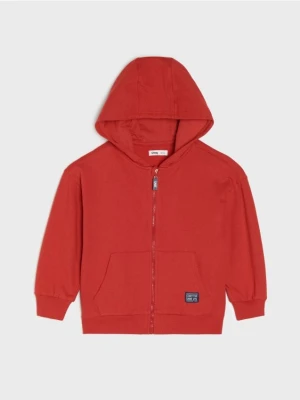 Sinsay - Bluza rozpinana z kapturem - czerwony