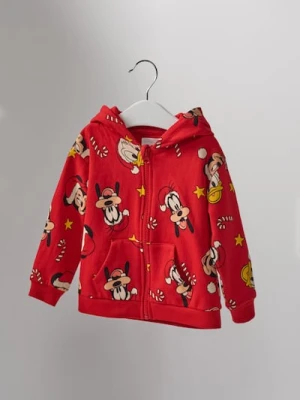 Sinsay - Bluza rozpinana z kapturem Mickey Mouse - czerwony
