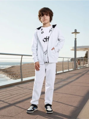 Sinsay - Bluza rozpinana z kapturem - szary