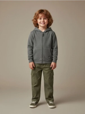 Sinsay - Bluza rozpinana z kapturem - szary