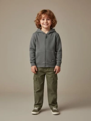 Sinsay - Bluza rozpinana z kapturem - szary