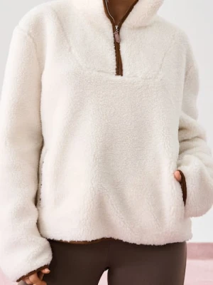 Zdjęcie produktu Sinsay - Bluza sherpa ze stójką - kremowy