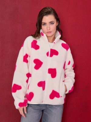 Sinsay - Bluza sherpa ze stójką na zamek - wielobarwny