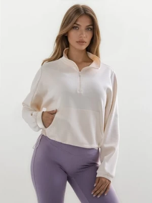 Sinsay - Bluza soft touch z domieszką wiskozy - kremowy