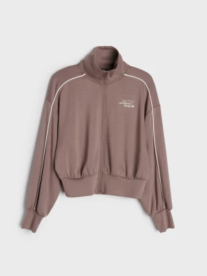 Sinsay - Bluza sportowa oversize z domieszką wiskozy Active - brązowy