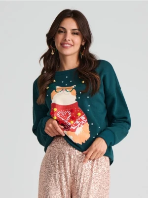 Zdjęcie produktu Sinsay - Bluza świąteczna - zielony