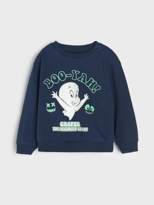 Sinsay - Bluza świecąca w ciemności Casper the friendly ghost - granatowy