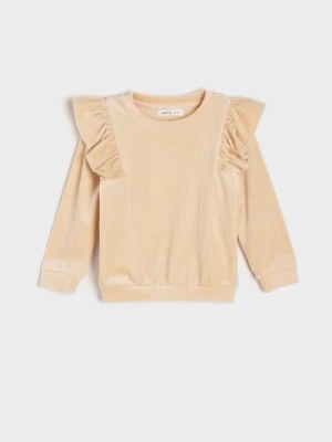 Sinsay - Bluza welurowa - beżowy