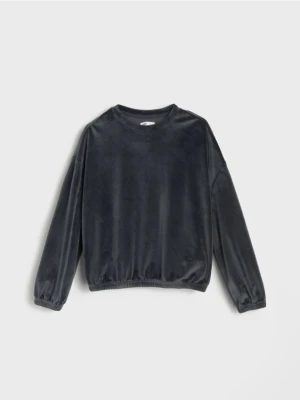 Sinsay - Bluza wykończona gumką - szary