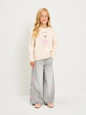 Sinsay - Bluza z aplikacją 3D - kremowy