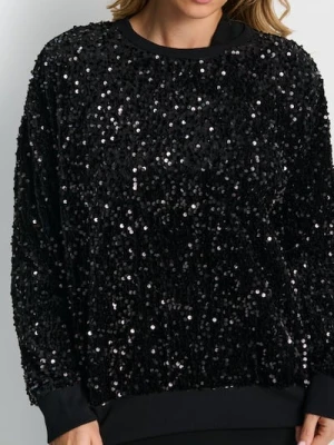 Sinsay - Bluza z cekinami - czarny
