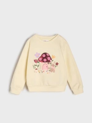 Sinsay - Bluza z cekinami - kremowy