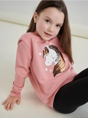 Sinsay - Bluza z cekinami - różowy
