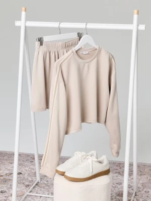 Zdjęcie produktu Sinsay - Bluza z dekoracyjnymi lampasami soft touch - beżowy