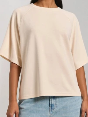 Sinsay - Bluza z domieszką wiskozy - kremowy