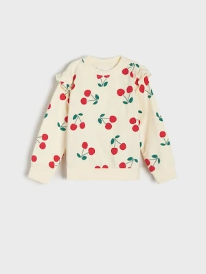 Sinsay - Bluza z falbanami - kremowy