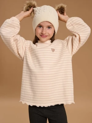 Sinsay - Bluza z falbanami w paski - kremowy