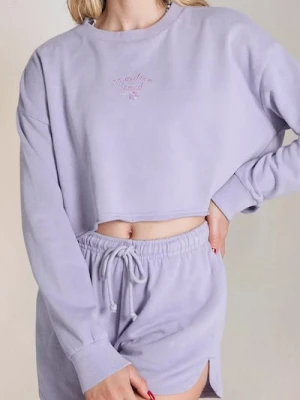 Sinsay - Bluza z haftem - fioletowy