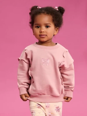 Sinsay - Bluza z haftem i ozdobnymi falbanami - różowy