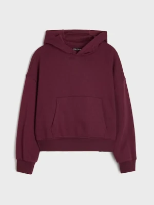 Sinsay - Bluza z kapturem basic - bordowy