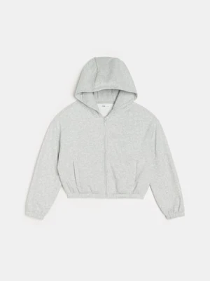 Sinsay - Bluza z kapturem basic - szary