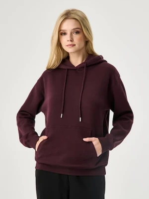Sinsay - Bluza z kapturem - bordowy