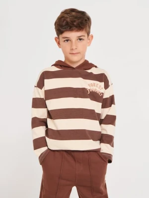 Sinsay - Bluza z kapturem - brązowy