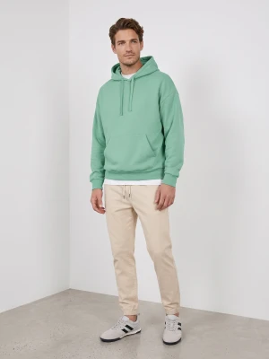 Sinsay - Bluza z kapturem comfort fit z domieszką bawełny - zielony