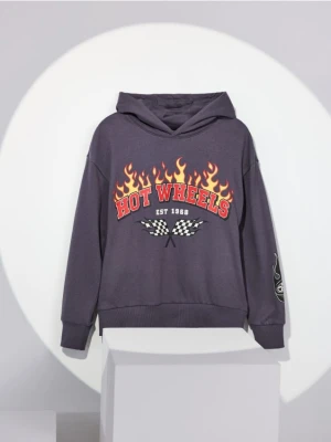 Sinsay - Bluza z kapturem Hot Wheels - szary