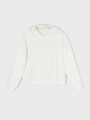 Sinsay - Bluza z kapturem i kieszenią - kremowy