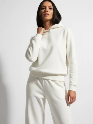 Sinsay - Bluza z kapturem i kieszenią - kremowy