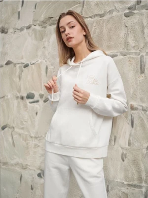 Sinsay - Bluza z kapturem - kremowy
