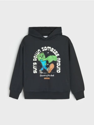 Sinsay - Bluza z kapturem Minecraft - czarny