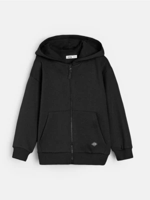Sinsay - Bluza z kapturem na zamek - czarny