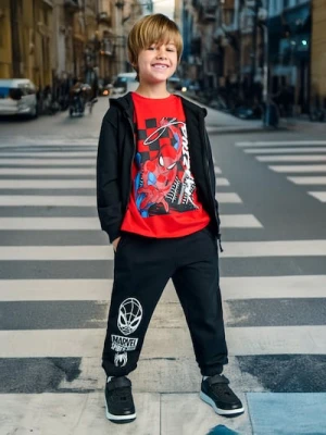 Sinsay - Bluza z kapturem Spider-Man - czarny