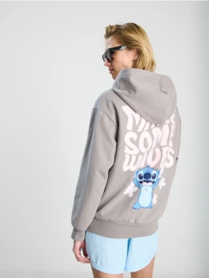 Sinsay - Bluza z kapturem Stitch - szary