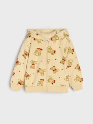 Sinsay - Bluza z kapturem w misie - kremowy