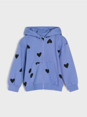Sinsay - Bluza z kapturem w serca - niebieski