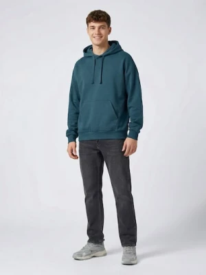 Sinsay - Bluza z kapturem z domieszką bawełny - niebieski