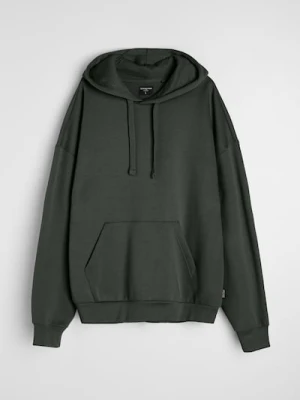Sinsay - Bluza z kapturem z domieszką bawełny - zielony