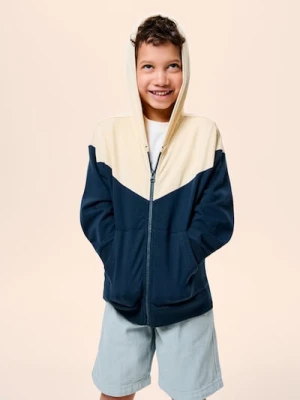 Sinsay - Bluza z kapturem z materiału French Terry - granatowy