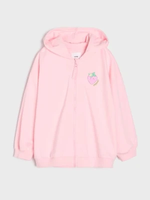 Sinsay - Bluza z kapturem z nadrukiem na plecach - różowy