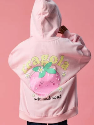 Sinsay - Bluza z kapturem z nadrukiem na plecach - różowy