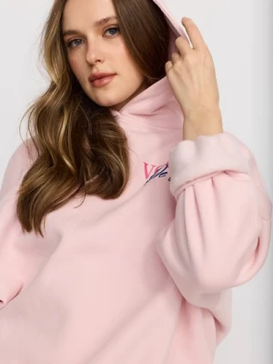 Sinsay - Bluza z kapturem z nadrukiem na plecach - różowy